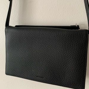 All Saints Fetch Chain Crossbody Wallet Bag Black